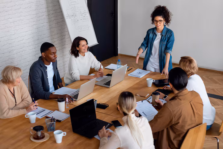 people business meeting high angle 23 2148911819